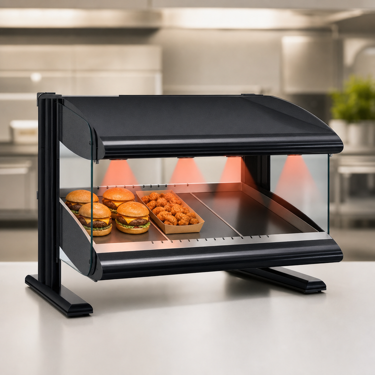 Product image #3 for Hatco Spot On Slant Countertop Heated Zone Merchandising Warmer, Single Shelf, 4 Zones, 46-Inch