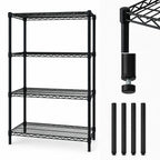 Thumbnail image #3 for Quantum WR54-1272BK 72"W x 12"D x 54"H Wire Shelving Starter Kit, 4 Shelves, Black Epoxy