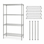 Thumbnail image #3 for Quantum WR74-3636S Stationary Wire Shelving Starter Kit, 36"W x 36"D x 74"H, 4 Shelves, 304 Stainless Steel