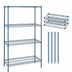 Thumbnail image #3 for Quantum 54 x 21 x 54 Inch Wire Shelving Starter Kit, Gray Epoxy Antimicrobial Finish