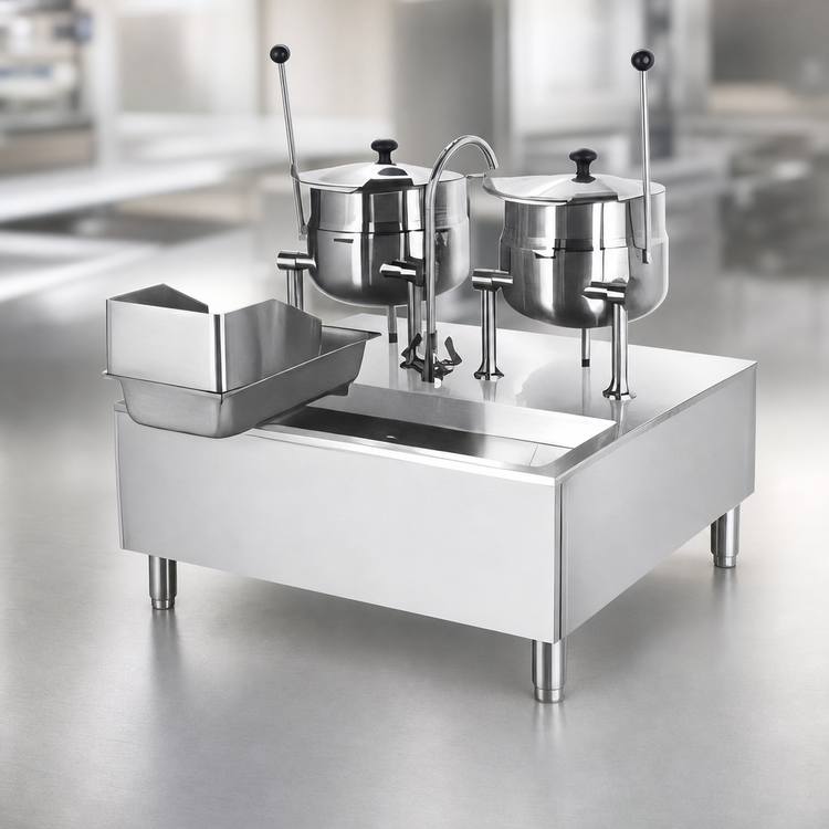 Product image #3 for Cleveland Range Direct Steam Kettle Cabinet Assembly with Two 6-Gallon Kettles, 42-Inch Cabinet Base