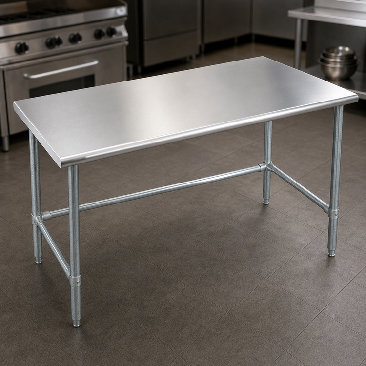 Product image #3 for Eagle Budget Series 48"W x 36"D Flat Top Stainless Steel Work Table with Galvanized Base