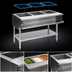 Thumbnail image #3 for Eagle Group 48-Inch Natural Gas Water Bath Hot Food Table with 3 Pan Openings, Open Base