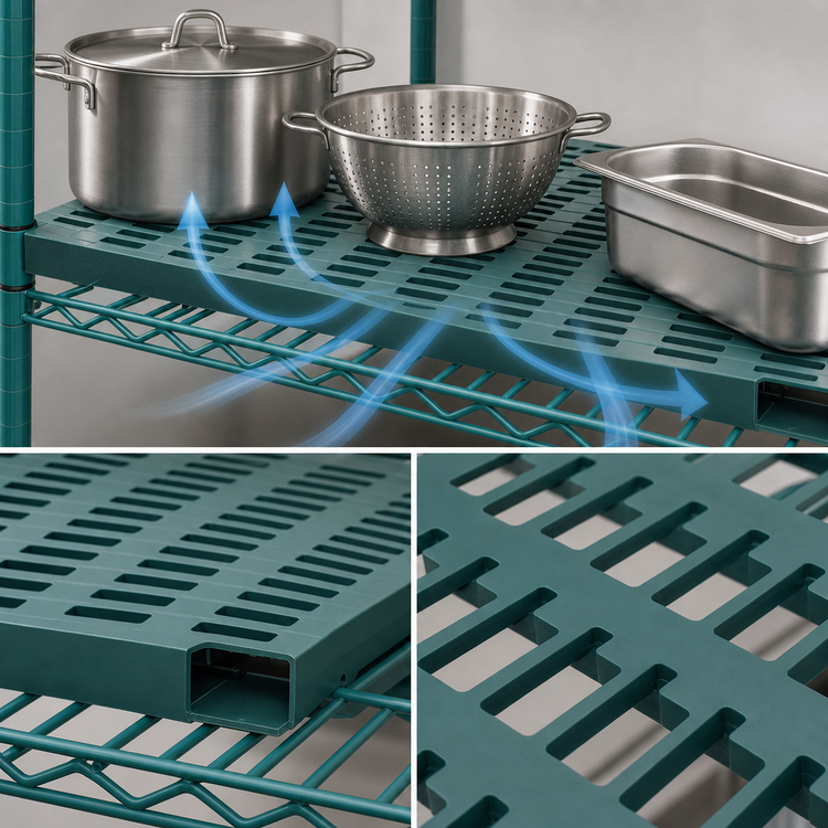 Product image #3 for QuadPlus 60 Inch x 21 Inch Louvered Polymer Shelf Mat