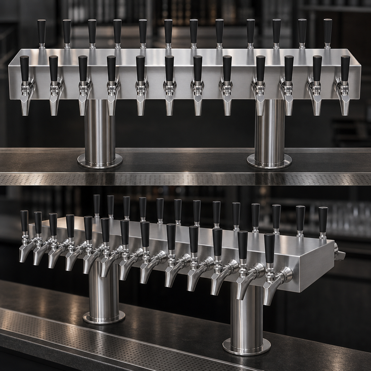 Product image #3 for Krowne Double-Sided T-Head Glycol-Cooled Beer Tower, 24-Faucet Capacity, 36-Inch Length