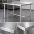 Thumbnail image #3 for Klinger's Trading 48-Inch x 30-Inch Stainless Steel Open Base Work Table with 2-Inch Rear Up-Turn