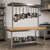 Thumbnail image #3 for John Boos Cucina Grande 60-Inch Table-Mounted Stainless Steel Pot Rack for Grande Work Tables with 15 Hooks