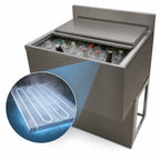 Thumbnail image #3 for BK Resources UBB-21-IBCP24-8 24-Inch Underbar Insulated Stainless Steel Ice Bin with 8-Circuit Aluminum Cold Plate, 80 lb Capacity