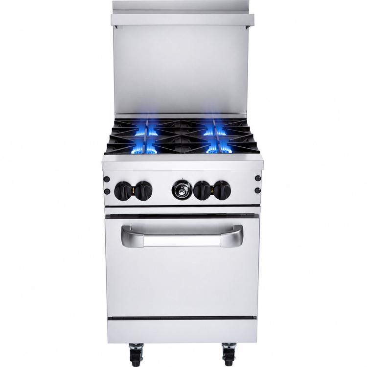 Product image #4 for Vulcan Endurance 24-Inch 4-Burner Gas Range with Space Saver Oven and Hi-Shelf Backriser