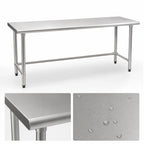 Thumbnail image #3 for Eagle Group BlendPort® BPT-2472STEB 72-Inch W x 24-Inch D 16-Gauge 300 Series Stainless Steel Flat-Top Work Table with Open Tubular Base