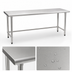 Thumbnail image #3 for BlendPort® Deluxe Series 72-Inch W x 24-Inch D Flat-Top Stainless Steel Work Table with Tubular Base