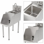 Thumbnail image #4 for Perlick Corporation Top Shelf TSF12BS 12-Inch Freestanding Stainless Steel Underbar Blender Station with Dump Sink and Recessed Shelf
