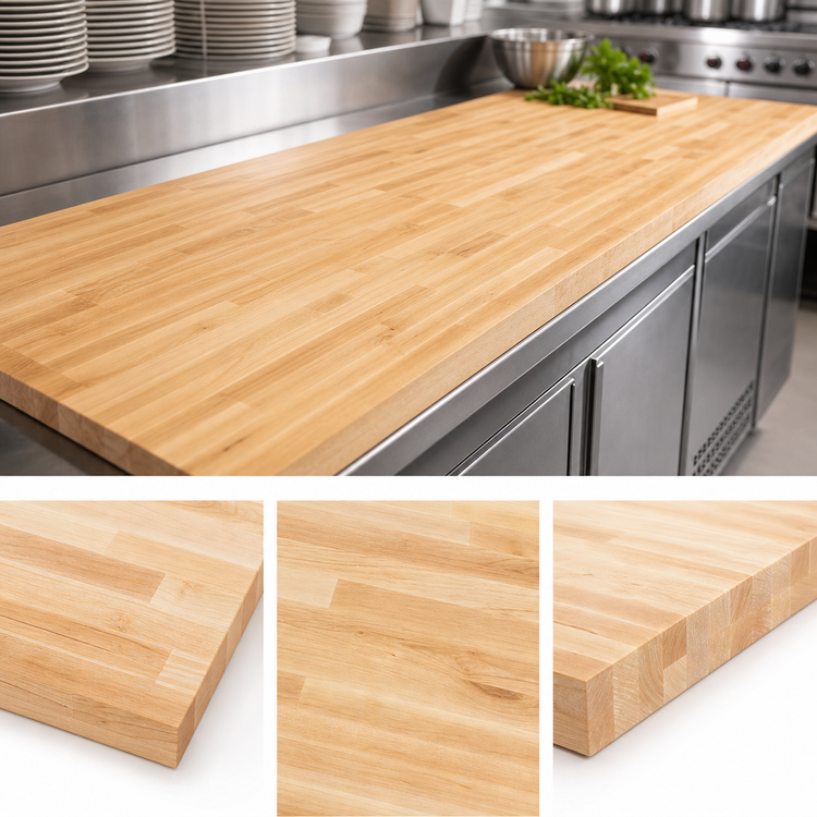 Product image #3 for Boos Block Blended Edge Grain Maple Kitchen Countertop, 144 x 25 x 1-1/2 Inch, Varnique Finish