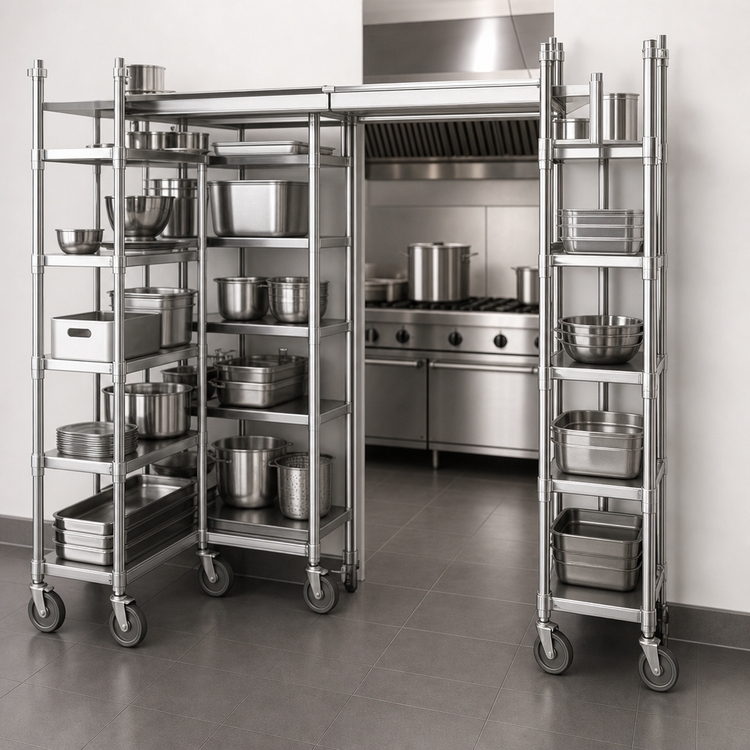 Product image #3 for Metro TOP-TRACK Super Erecta & Super Adjustable 18-Inch Wide Stationary End Unit Kit with 86-Inch Chrome-Plated Posts