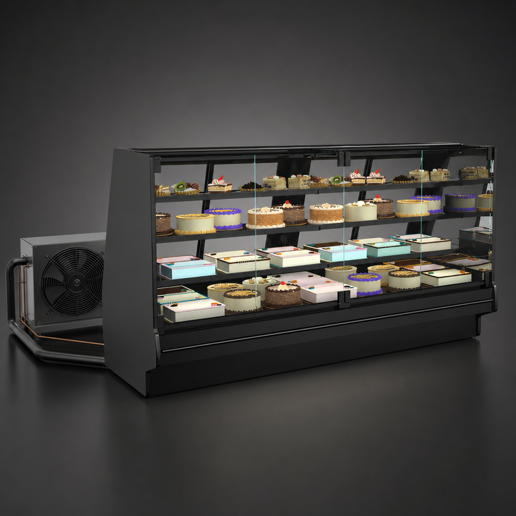 Product image #3 for Fusion 51-Inch Wide Refrigerated Service Case with Vertical Swing-Out Front Glass, 3 Solid Shelves, and Remote DX Refrigeration