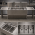 Thumbnail image #4 for BK Resources Slim-Line Three-Compartment Underbar Sink with Dual Drainboards, 84 Inch Wide