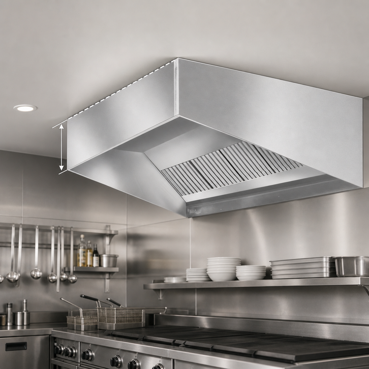 Product image #3 for SpecAir HES96-72 72" Short Front Wall Type Exhaust-Only Commercial Kitchen Hood