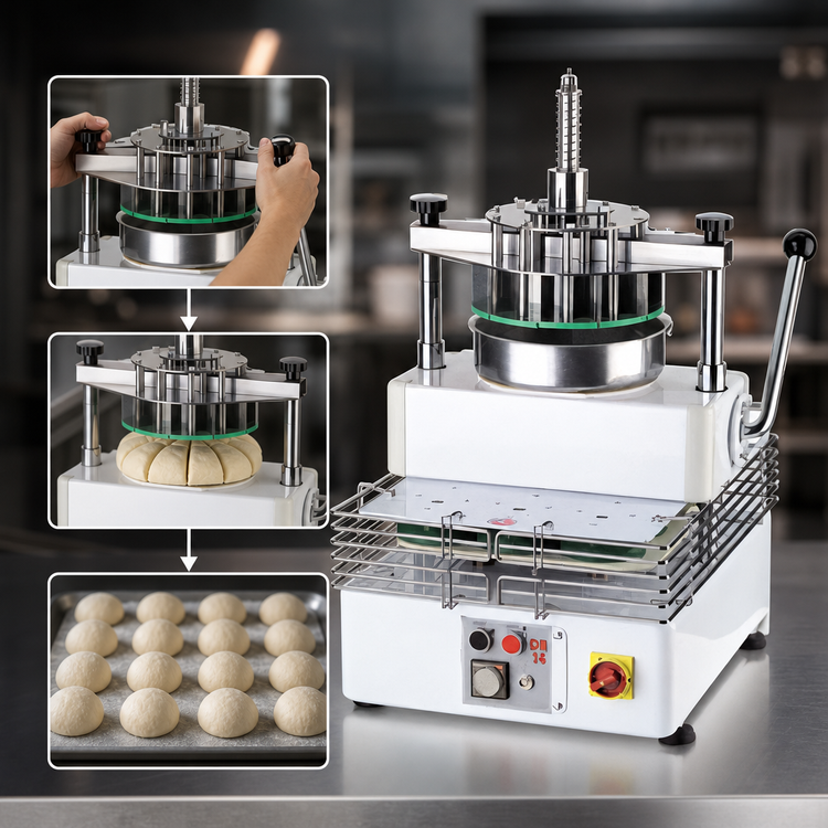Product image #3 for Univex DR14 Semi-Automatic Bench Model Dough Divider/Rounder with 14-Portion Cutting Head