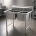 Thumbnail image #3 for Eagle Group 414 Series 2-Compartment Commercial Sink with Stainless Steel Top and Legs