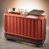 Thumbnail image #3 for Cambro CamBar 72-3/4 Inch Economy Portable Beverage Bar with 80 lb Ice Sink, Two-Tone Brown Mahogany