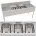 Thumbnail image #4 for Top Shelf 72-Inch Three-Compartment Stainless Steel Underbar Sink Unit with Left and Right Drainboards