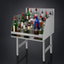 Thumbnail image #4 for Advance Tabco Special Value Series Freestanding 5-Step Stainless Steel Liquor Bottle Display Unit with 4-Inch Backsplash, 30-Bottle Capacity