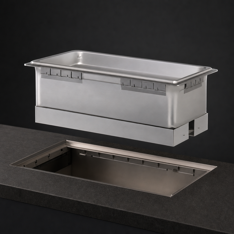 Product image #3 for Hatco Rectangular Drop-In Heated Well for Full-Size Pan with Drain, Non-Insulated