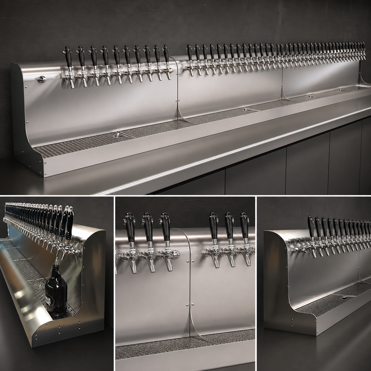 Product image #3 for Perlick 26-Faucet Back-Leading Modular Wall-Mount Glycol-Cooled Draft Beer Dispensing Tower, 78 Inch Wide