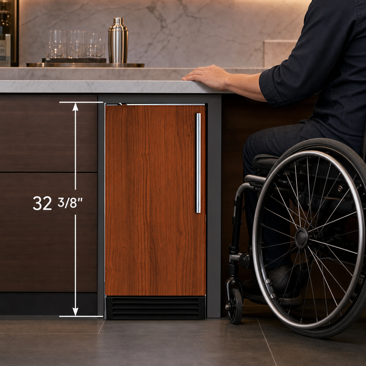 Product image #3 for Summit Commercial ADA 15-Inch Built-In/Freestanding Air-Cooled Cube Ice Maker with 50 lb/Day Production, 25 lb Bin and Internal Pump