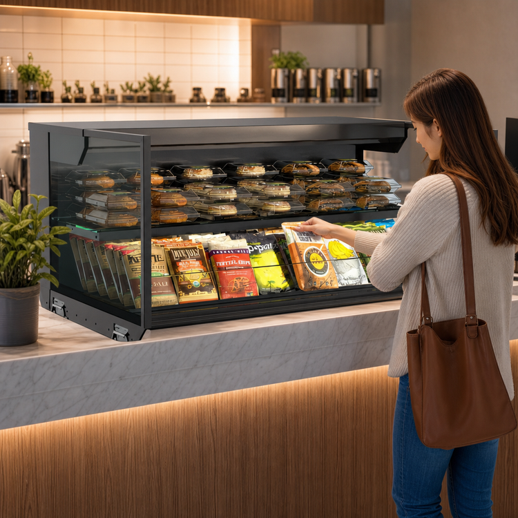 Product image #3 for Reveal® 47-3/4 Inch Self-Service Non-Refrigerated Slide-In Counter Display Case