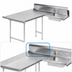 Thumbnail image #3 for Advance Tabco L-Shaped Left-Hand Corner Dishlanding Soil Dishtable with Pre-Rinse Sink, 95-Inch, 16/304 Stainless Steel