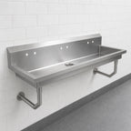 Thumbnail image #3 for John Boos PBMSHS-W2-4020 Multi-Station Wall-Mount Stainless Steel Hand Wash Sink, 40-Inch, 2 Faucet Stations, 5-Inch Bowl