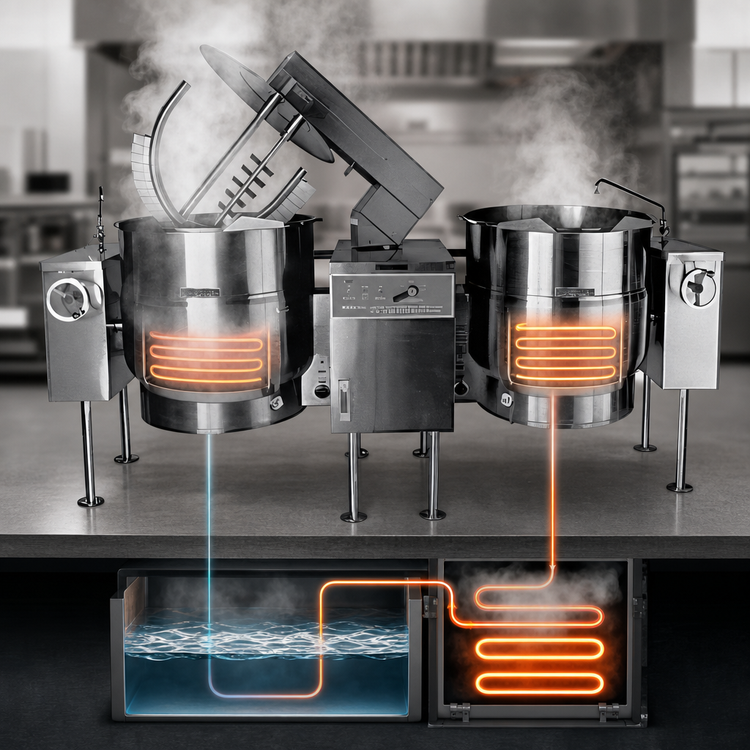 Product image #3 for Crown ELTM-100-2 Twin 100 Gallon Electric Tilting Mixer Kettles