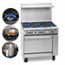 Thumbnail image #3 for Imperial Pro Series 36-Inch Gas Restaurant Range with 6 Open Burners and Convection Oven
