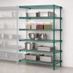 Thumbnail image #3 for Eagle Group Valu-Gard A5-86-2460VG 5-Tier Wire Add-On Shelving Unit, 60 x 24 x 86 Inches, Green Epoxy Finish