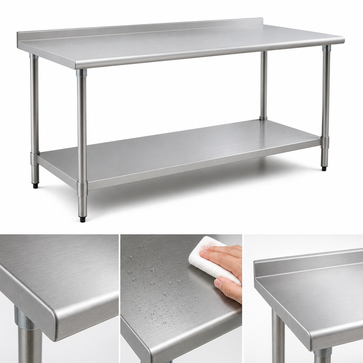 Product image #3 for Eagle Group BlendPort Deluxe Series Stainless Steel Work Table with Adjustable Undershelf, 48 x 30 Inches