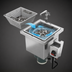 Thumbnail image #3 for Power Soak Silver Soak Drop-In Flatware Pre-Washing Sink, 11 Gallon, 230V/60/1-Ph