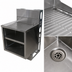 Thumbnail image #4 for BK Resources 30-Inch Underbar Glass Rack Cabinet with Drainboard Top, Open Front Base, and Adjustable Shelf