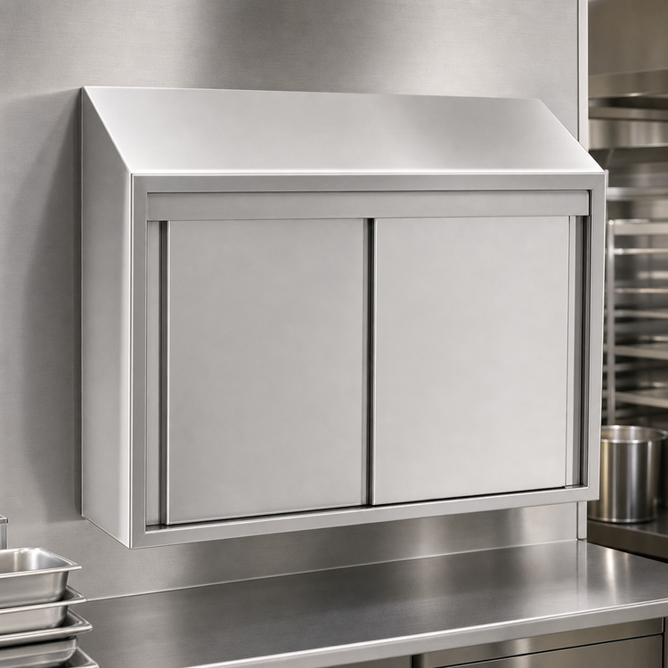 Product image #3 for Eagle Group WCS-84 84" Wall Mounted Enclosed Stainless Steel Cabinet with Sliding Doors