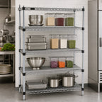 Thumbnail image #3 for Eagle Group EagleGard F2QA2-74-1872E 4-Tier Wire Shelving Starter Unit, Mixed QuadTruss/Quad-Adjust Shelves, 72"W x 18"D x 74"H
