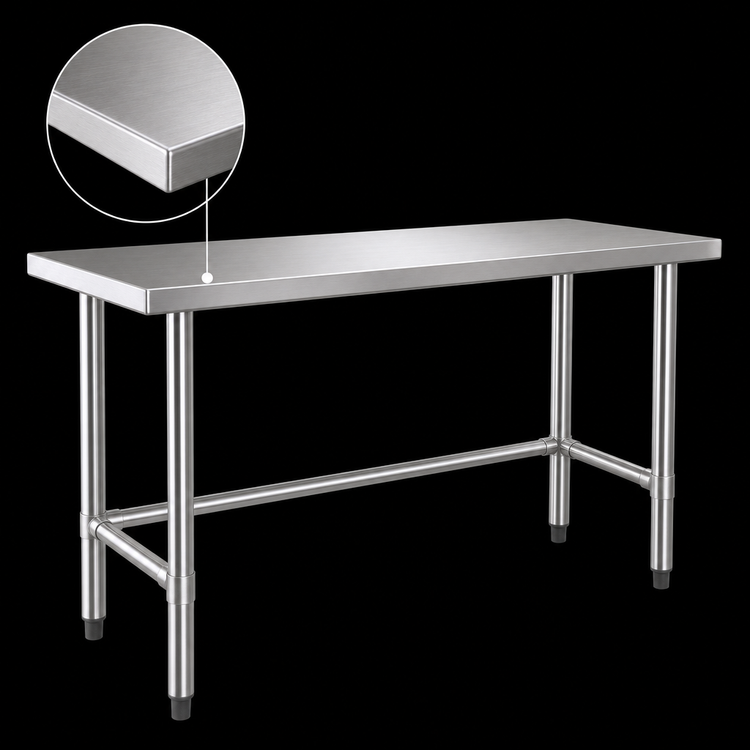 Product image #3 for Steel Works Stainless 72-Inch x 24-Inch Open Base Stainless Steel Work Table