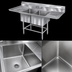 Thumbnail image #3 for Spec-Master FN Series Coved Corner Two-Compartment Sink with 30-Inch Left Drainboard, 75-1/2-Inch W x 27-Inch D, 14-Gauge 300-Series Stainless Steel