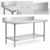 Thumbnail image #3 for Omcan USA Stainless Steel Work Table with 4-Inch Backsplash and Undershelf, 60 x 24 Inches