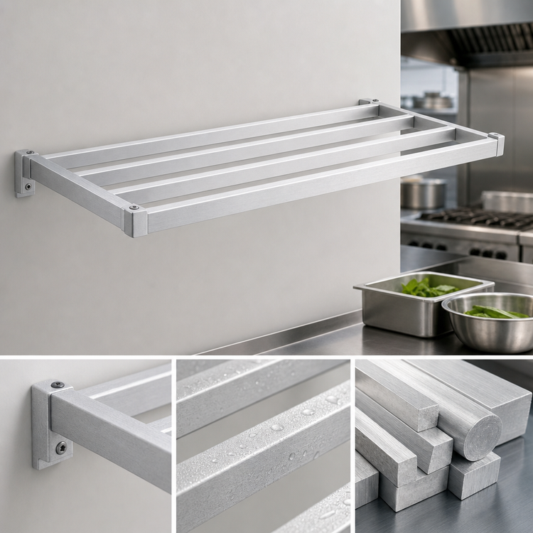 Product image #4 for New Age Adjust-A-Shelf H.D. Wall-Mounted Shelf, Aluminum, 66 x 15 Inches, 2000 lb. Capacity