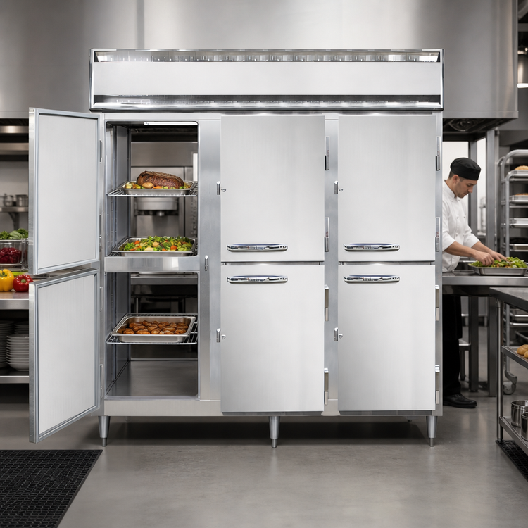 Product image #3 for Continental Refrigerator Designer Line DL3WE-PT-HD Three-Section Extra Wide Pass-Thru Heated Holding Cabinet