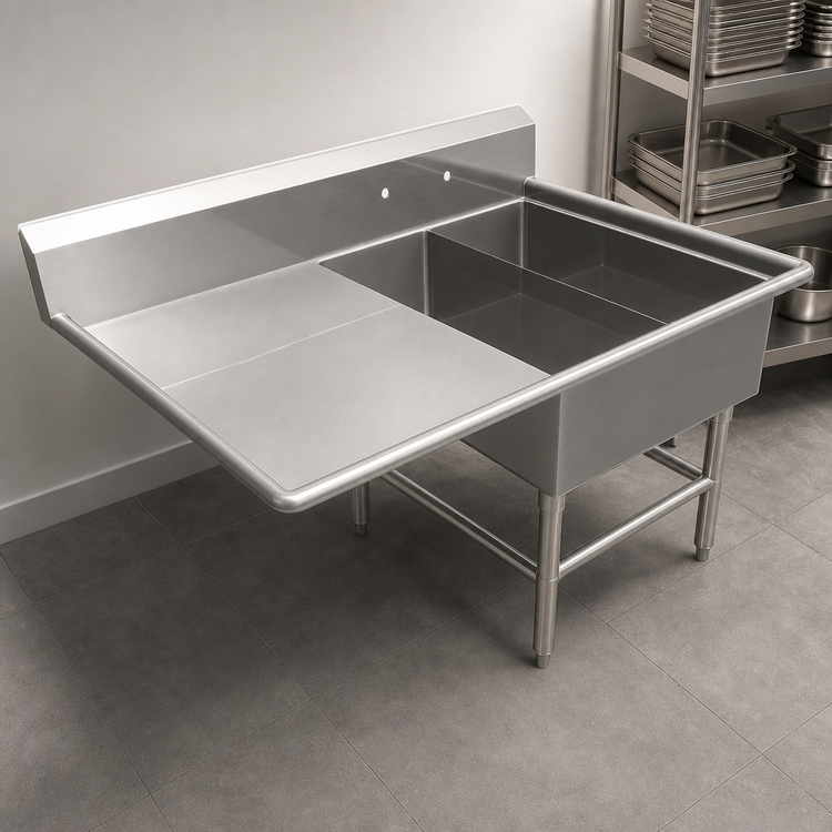 Product image #3 for John Boos Pro-Bowl 2-Compartment Platter Sink with Left Drainboard, 50-3/16" x 36-1/2" x 43"