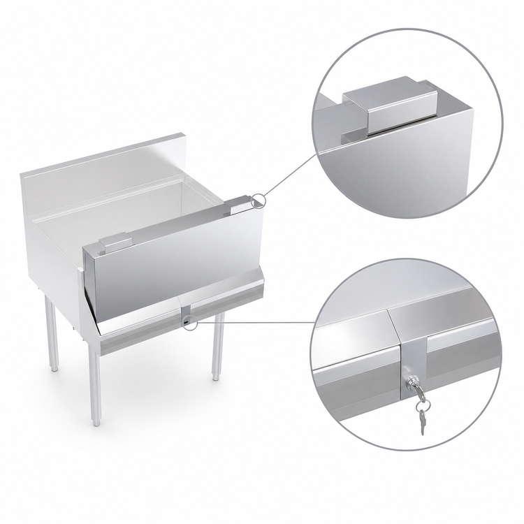 Product image #3 for Krowne Royal Series Single 28-Inch Stainless Steel Speed Rail Locking Cover