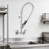 Thumbnail image #3 for EverSteel 8-Inch Center Wall-Mount Pre-Rinse Mixing Faucet with 18-Inch Riser and 44-Inch Hose