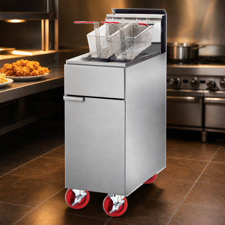 Product image #3 for American Range AF-50HE High Efficiency Floor Model Gas Fryer, 50 lb. Capacity
