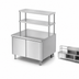 Thumbnail image #3 for Randell 74-1/2 Inch Modular Chef Service Counter Left Chef-Side Section with Plate Storage Cabinet and Double Overshelf